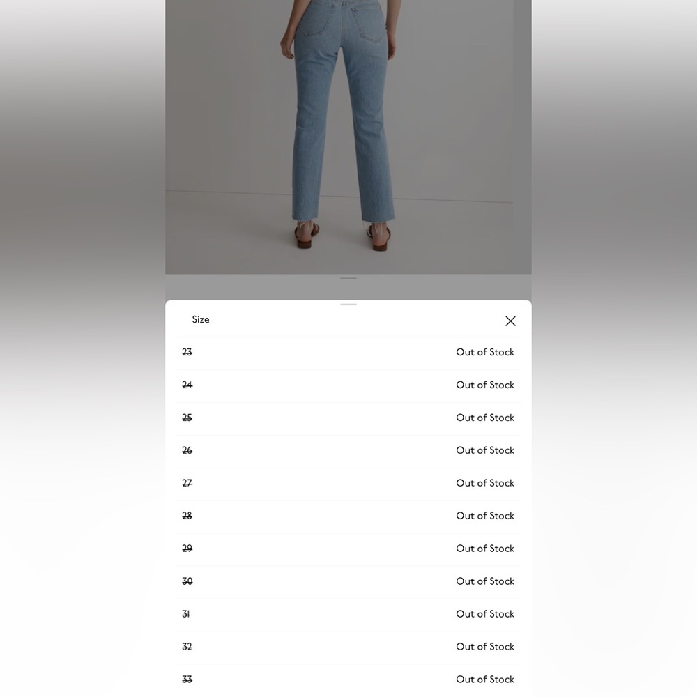 NWT Madewell The Petite Curvy '90s Straight Jean Sz 24P - Picture 8 of 8